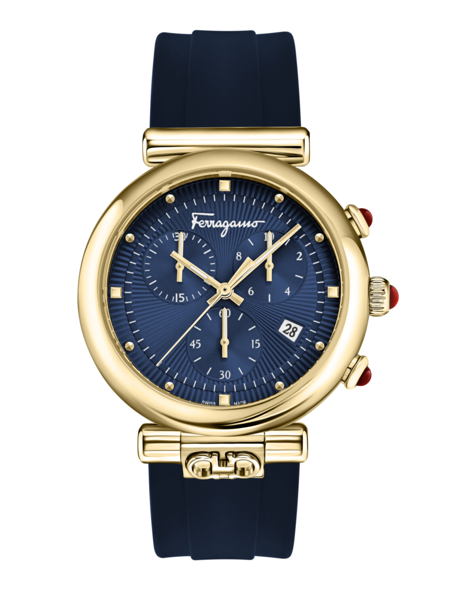 セール☆Ferragamo Oraゴールドブレスレット腕時計40mm Ferragamo Salvatore Women's Swiss Chronograph Ora Gold Ion