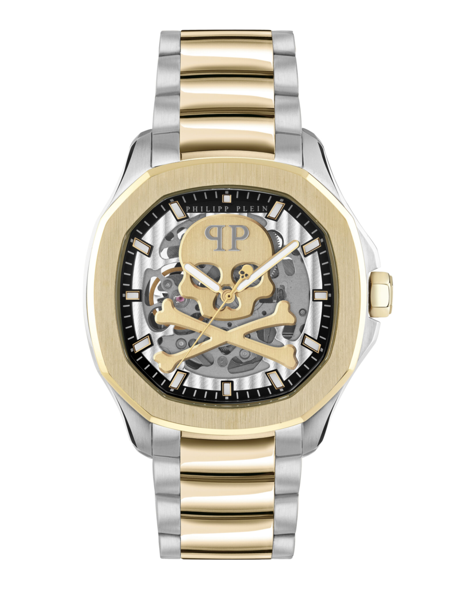 Philipp Plein Two-Tone Gold and Silver Watch Philipp Plein The Hexagon Chrono Bracelet Watch – Zulily main image 3