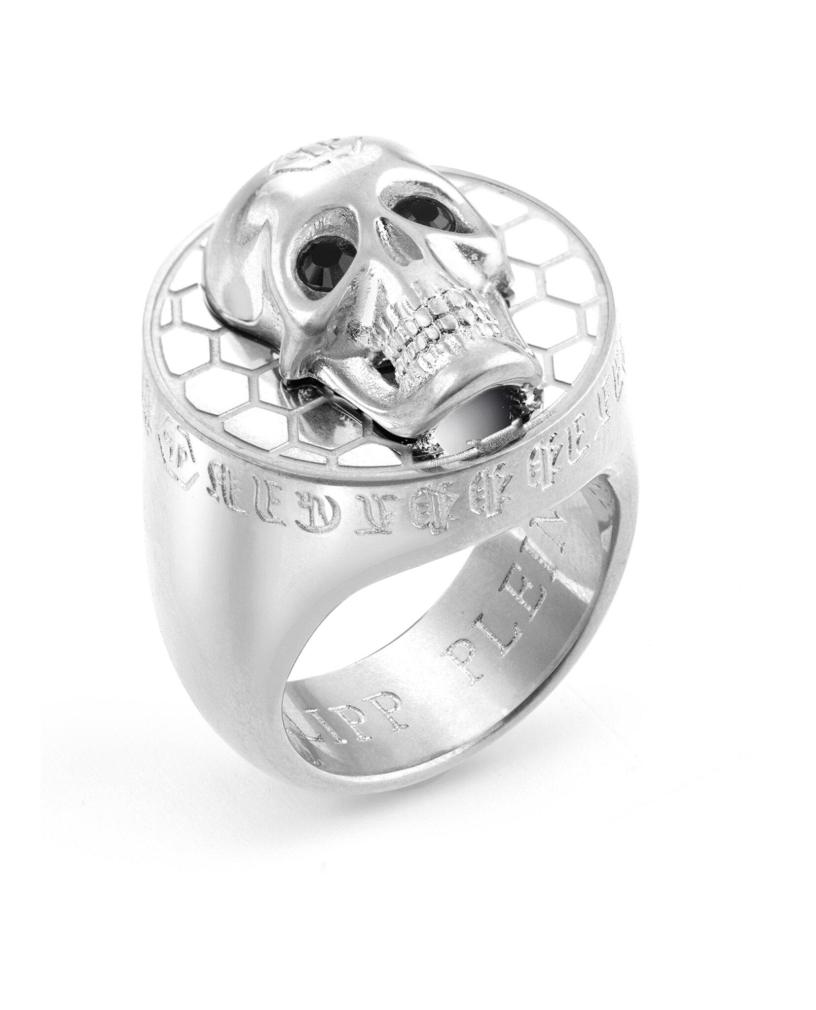 Philipp Plein Mens 3D kull Crystal Ring 46790₽