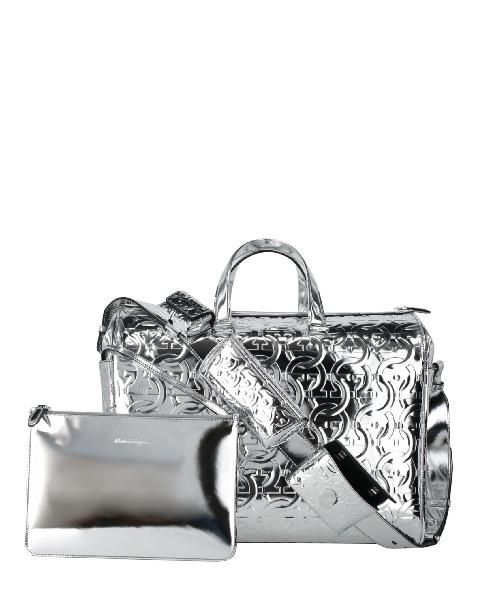 トートバッグ Ferragamo Brooklyn Monogram llic Leather Tote Ferragamo Womens Brooklyn Monogram Metallic Leather Tote | eBay