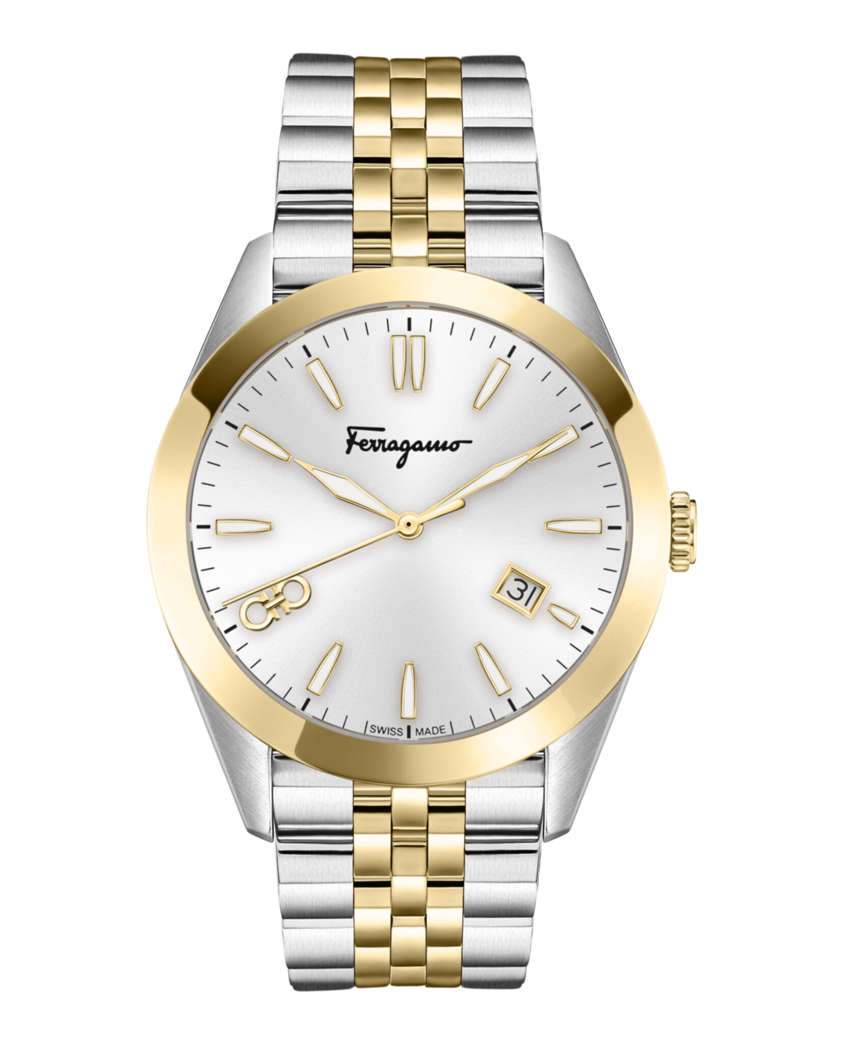 腕時計その他 Ferragamo Two-Tone Bracelet Watch With Silver Sunray Dial FERRAGAMO Ora Two-Tone Bracelet Watch, 40mm | Nordstromrack