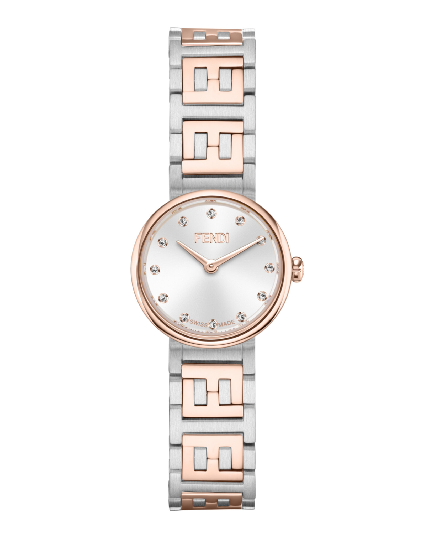 【FENDI】Forever シルバーウォッチ タイガーアイ 19mm Fendi Forever Fendi Two-Tone Diamond Bracelet Watch, 19mm