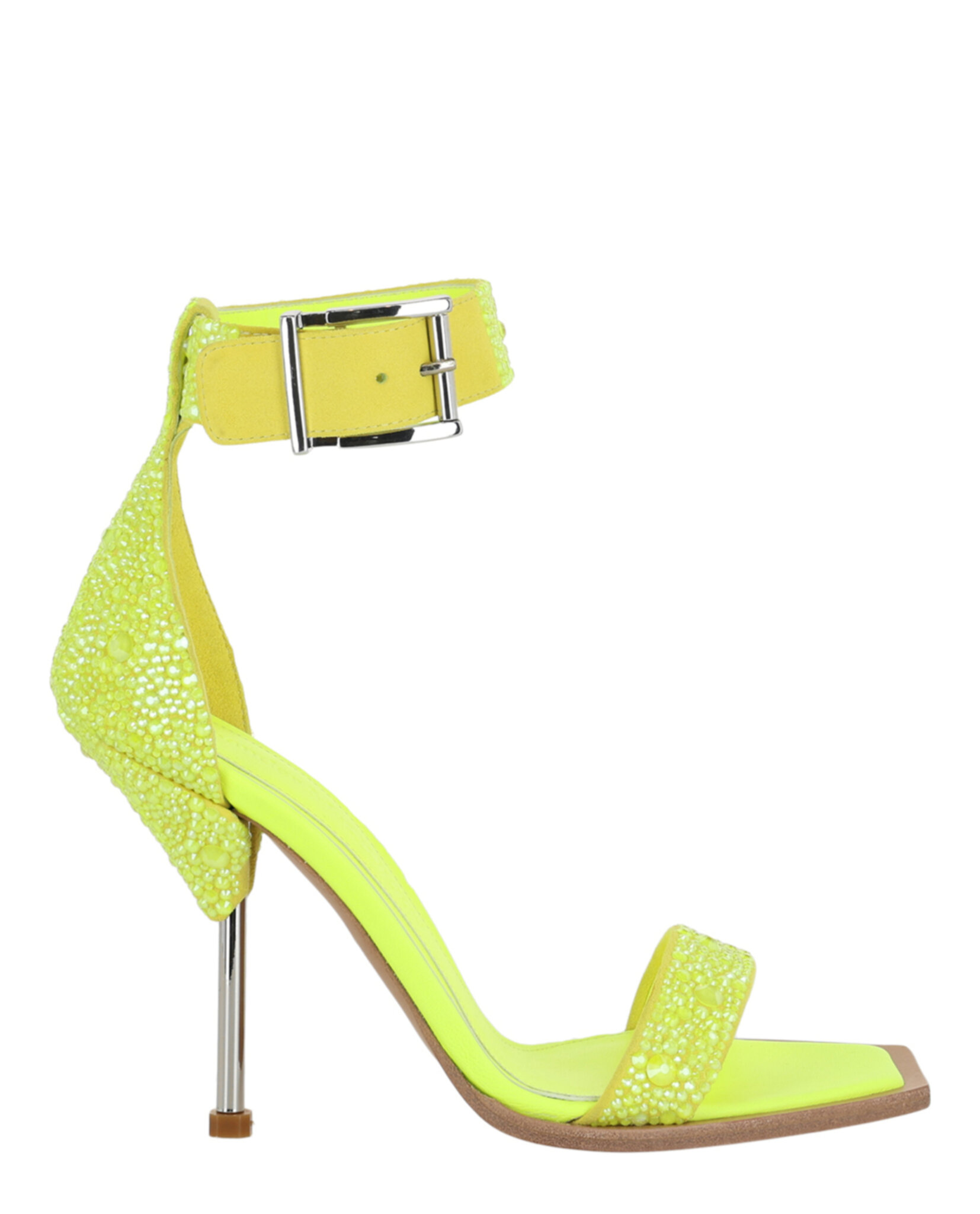 サンダル・ミュール Alexander Mcqueen Crystal Embellished Heel Sandals McQueen Crystal-Embellished Satin High-Heel Sandals on SALE