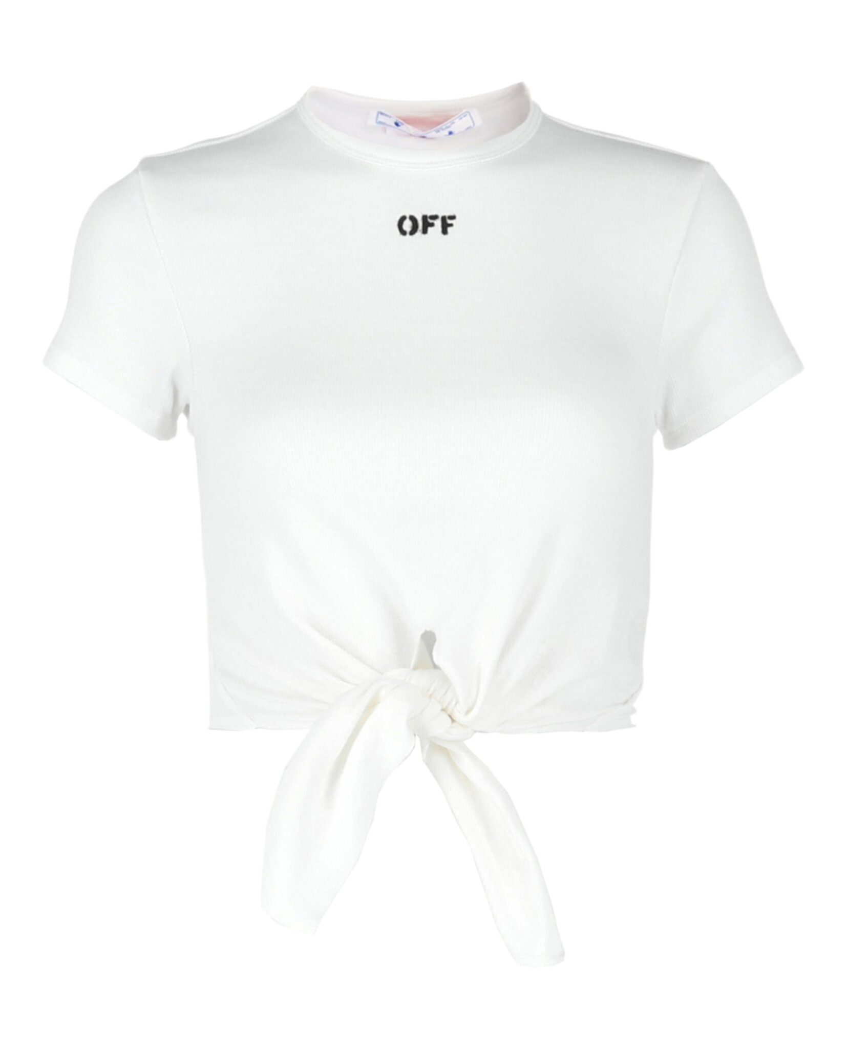 Off-White Womens Off Stamp Rib Knott Crop Tee 196629517354| eBay