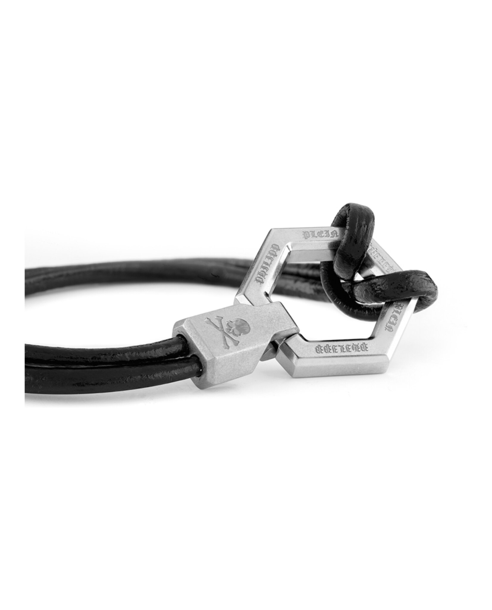 Philipp Plein Mens Hexagon Calf Leather Bracelet - 第 6/8 張圖片