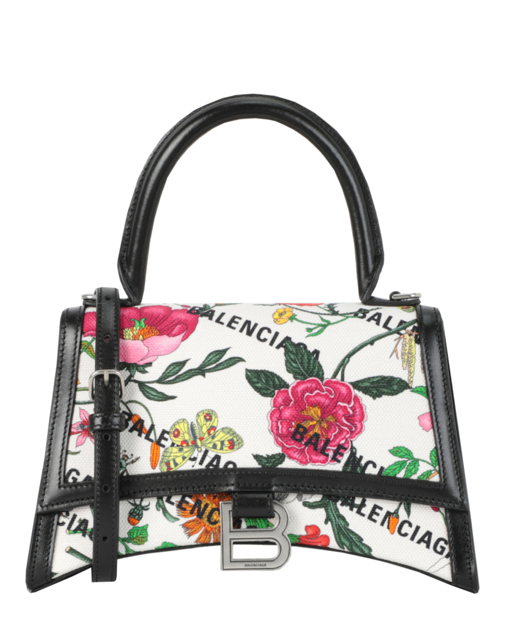 Gucci Womens X Balenciaga Small Flora Hourglass Shoulder Bag | eBay