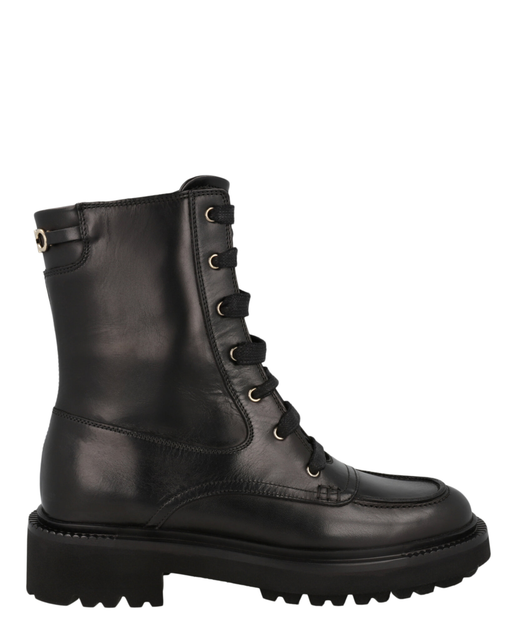 Salvatore Ferragamo Franklyn Combat Boots Black Leather Nylon US 12 NIB Sneakers and Clothing Store | Good Ferragamo boots. A slept  main image 3