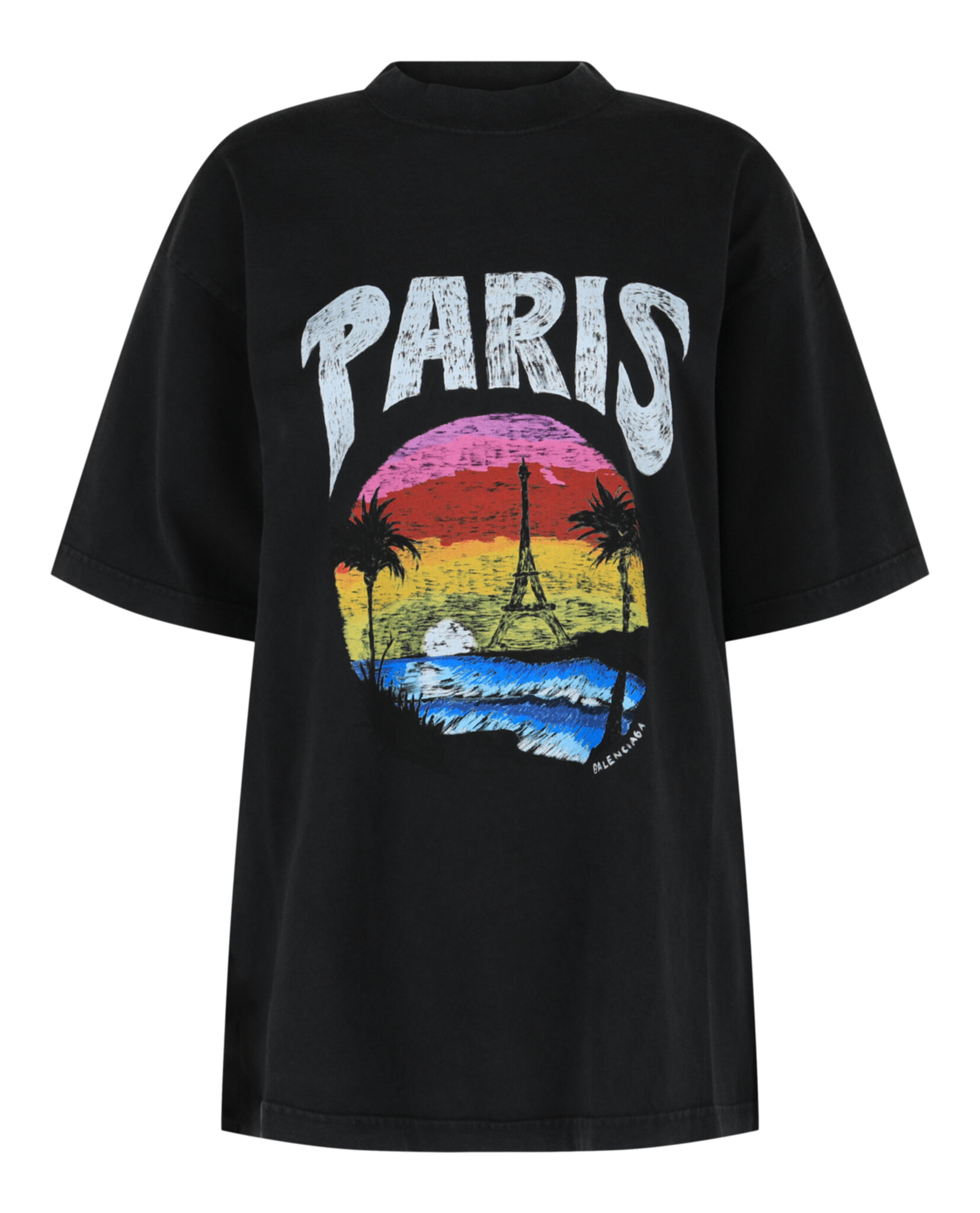 Balenciaga Womens Medium Fit Paris Tropical T-Shirt | eBay