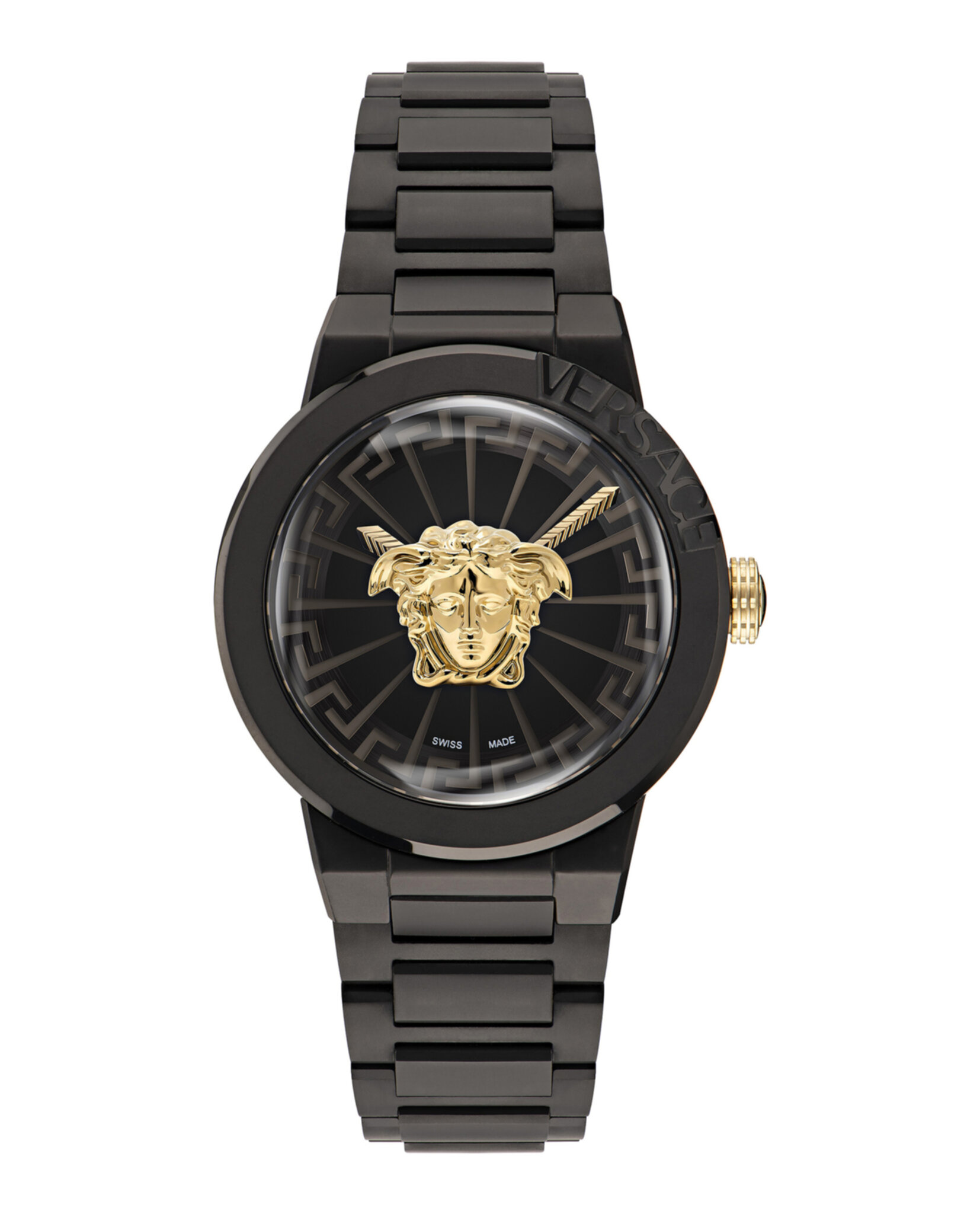 アナログ腕時計 Versace Medusa Infinite IP Black 38mm Bracelet Fashion Watch Versace Womens Medusa Infinite IP Black 38mm Bracelet